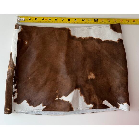 FRAME Pony Print 100% Calf Leather Calf Hair Mini Skirt , Sz 4 NWOT Unused - Picture 3 of 8
